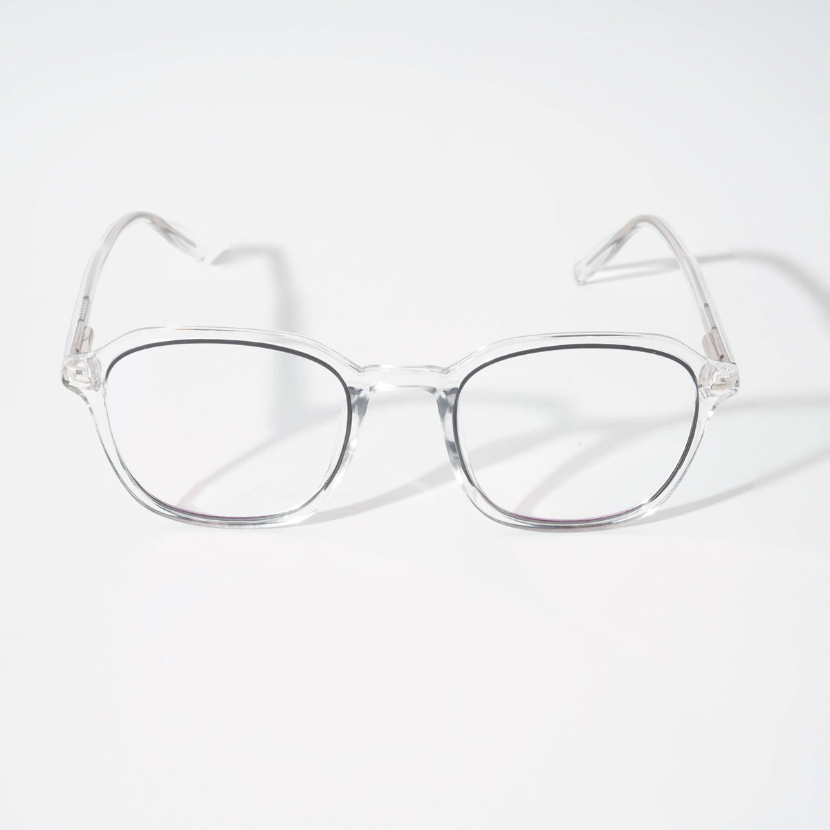 EyeJack Vortex Transparent Black Square Eyeglasses for Men & Women (SL007CL33-C3)