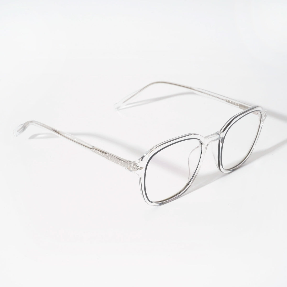 EyeJack Vortex Transparent Black Square Eyeglasses for Men & Women (SL007CL33-C3)
