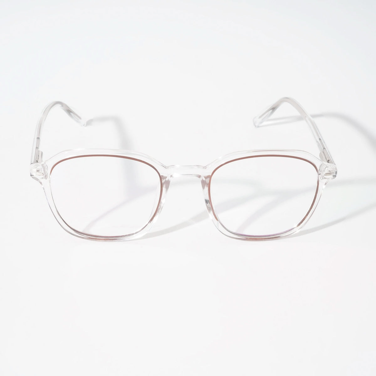 EyeJack Vortex Transparent Brown Square Eyeglasses for Men & Women (SL007CL35-C5)