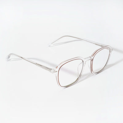 EyeJack Vortex Transparent Brown Square Eyeglasses for Men & Women (SL007CL35-C5)