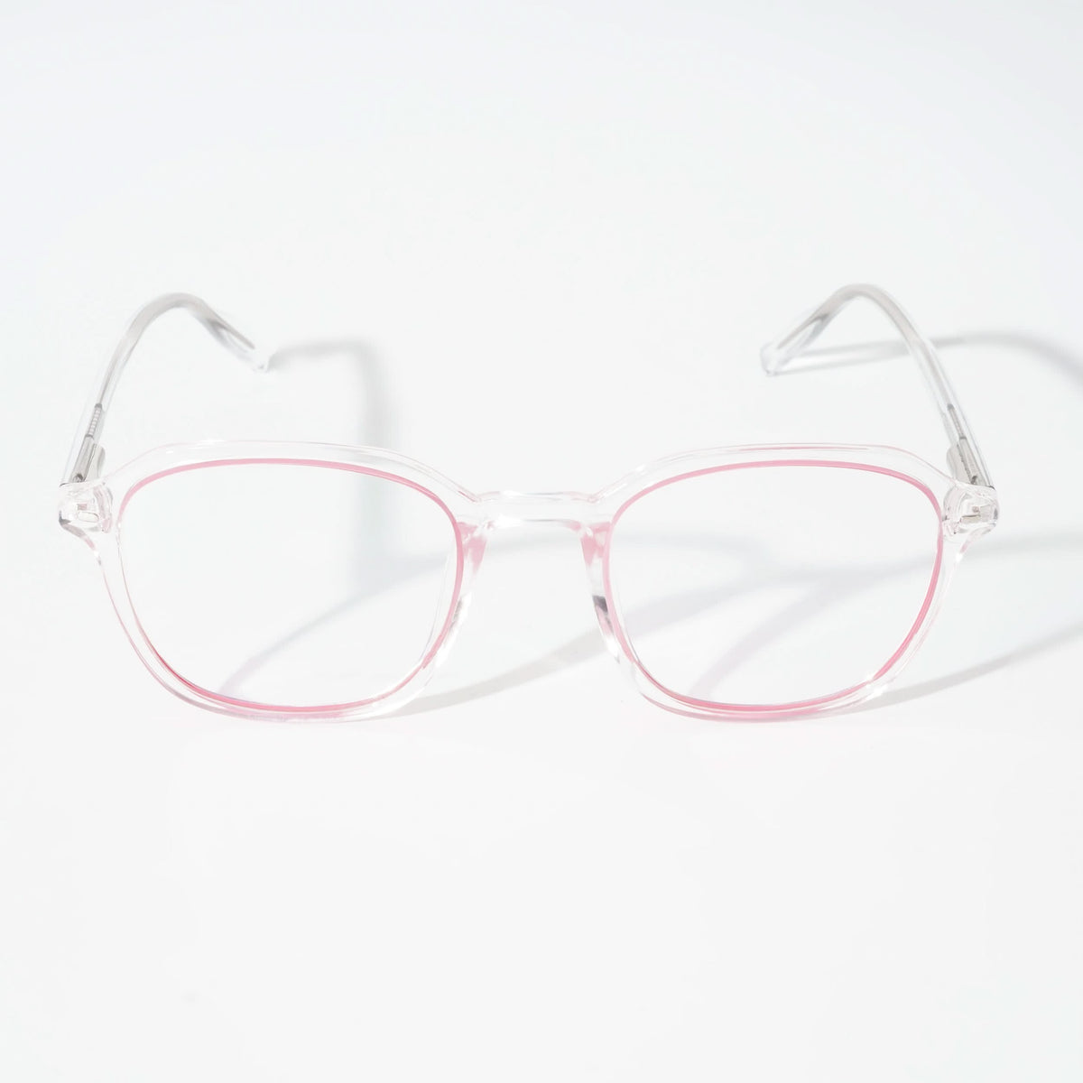 EyeJack Vortex Transparent Pink Square Eyeglasses for Men & Women (SL007CL36-C6)