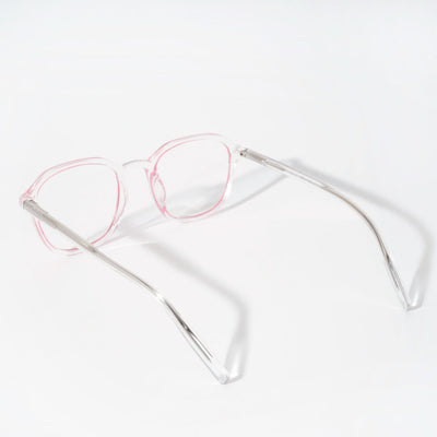 EyeJack Vortex Transparent Pink Square Eyeglasses for Men & Women (SL007CL36-C6)