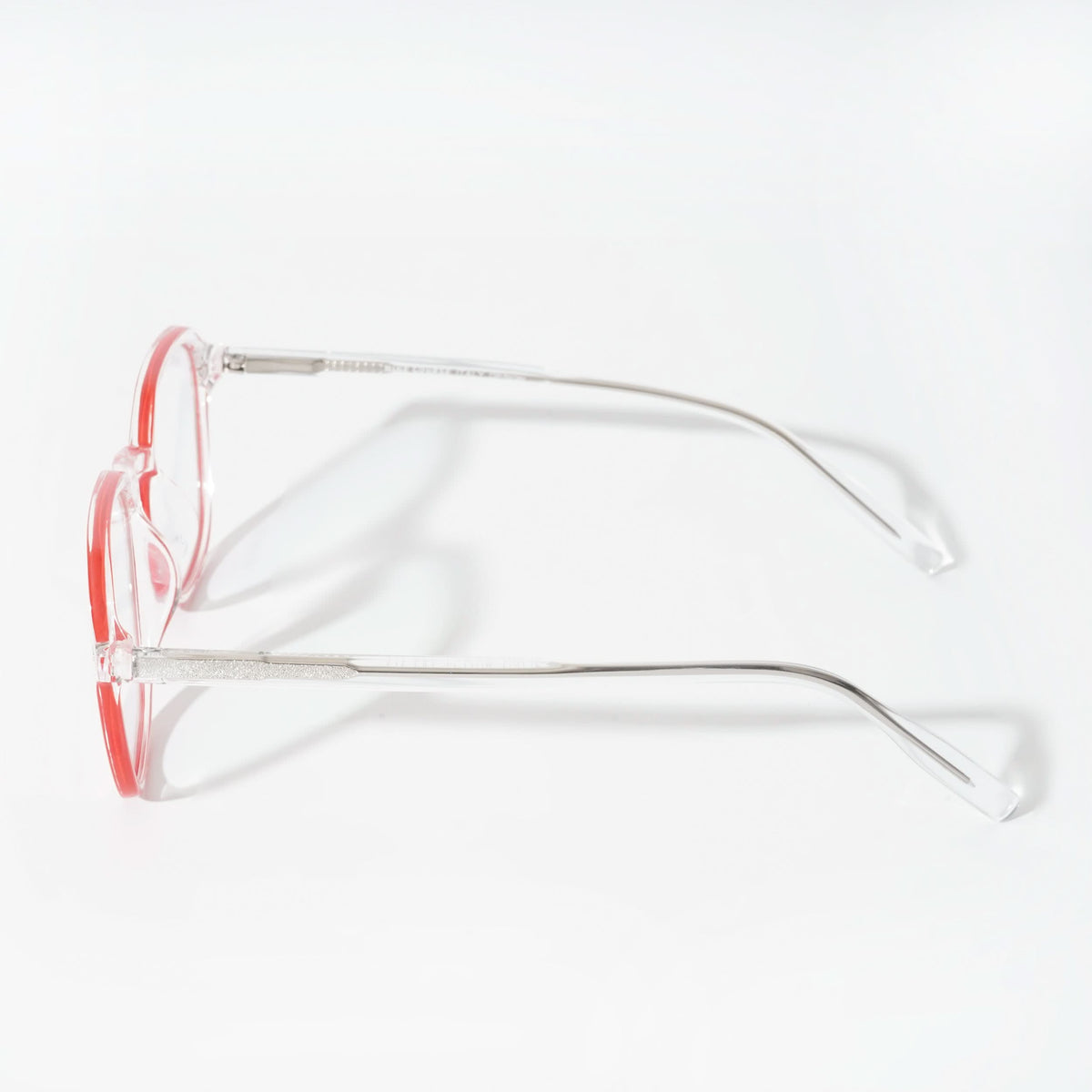 EyeJack Vortex Transparent Red Square Eyeglasses for Men & Women (SL007CL37-C7)
