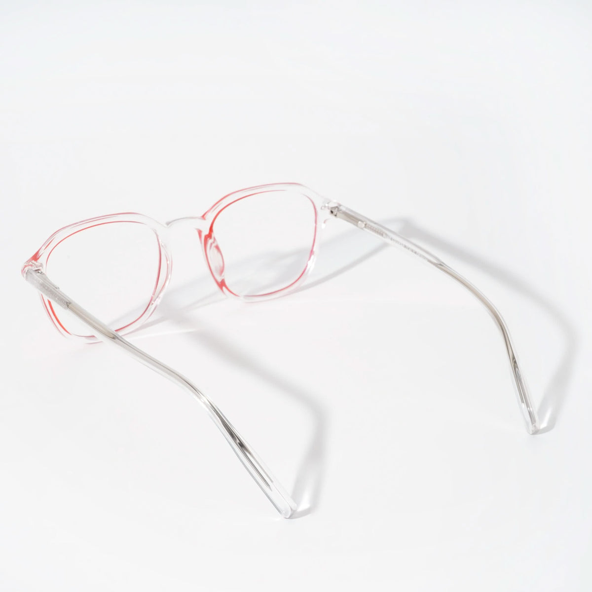 EyeJack Vortex Transparent Red Square Eyeglasses for Men & Women (SL007CL37-C7)