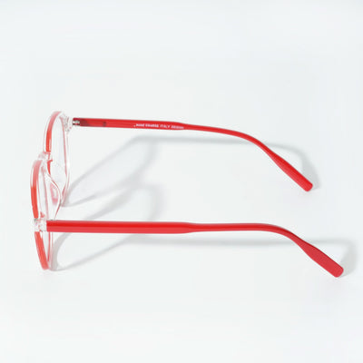 EyeJack Vortex Transparent Red Square Eyeglasses for Men & Women (SL007CL38-C8)