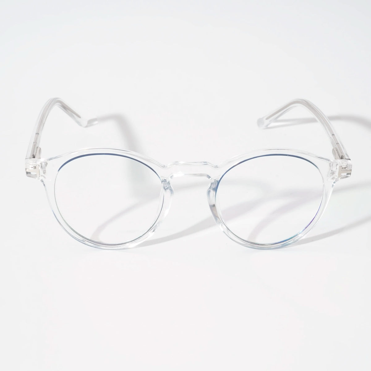 EyeJack Vortex Transparent Blue Round Eyeglasses for Men & Women (SL008CL42-C4)
