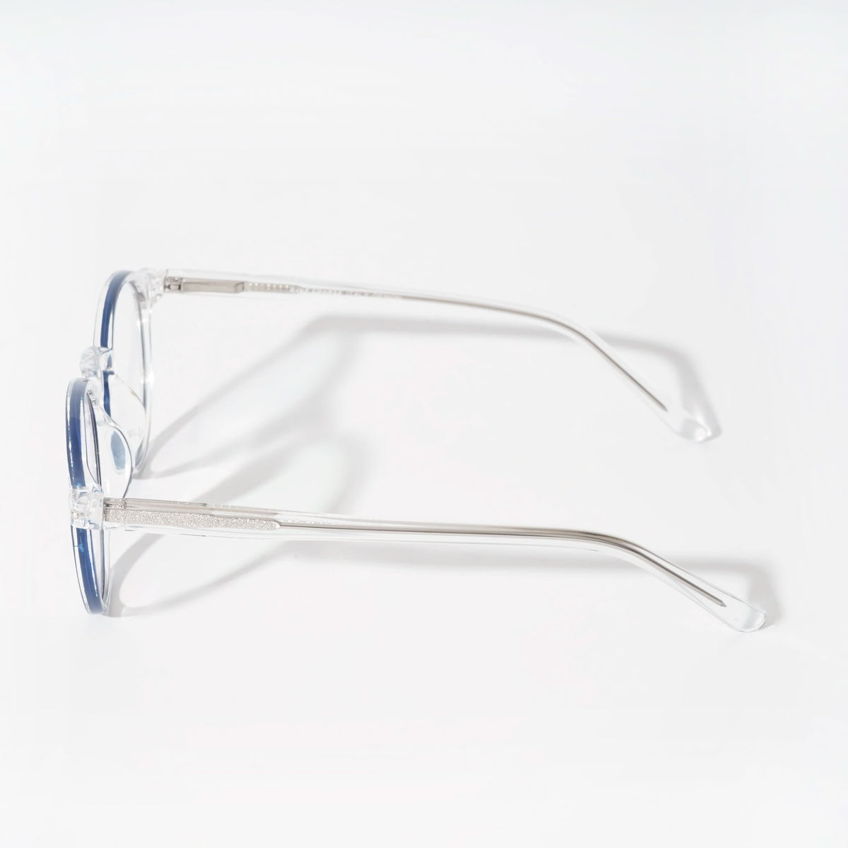 EyeJack Vortex Transparent Blue Round Eyeglasses for Men & Women (SL008CL42-C4)