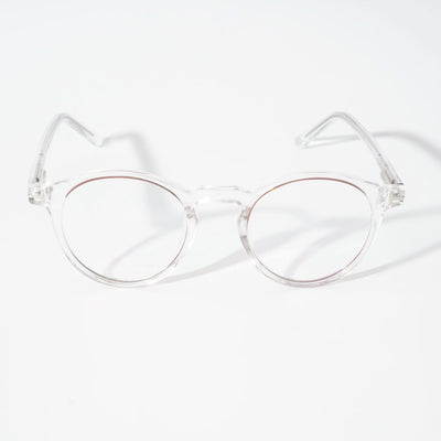 EyeJack Vortex Transparent Brown Round Eyeglasses for Men & Women (SL008CL43-C5)