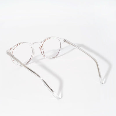 EyeJack Vortex Transparent Brown Round Eyeglasses for Men & Women (SL008CL43-C5)