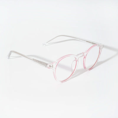 EyeJack Vortex Transparent Pink Round Eyeglasses for Men & Women (SL008CL44-C6)