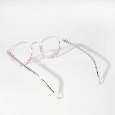 EyeJack Vortex Transparent Pink Round Eyeglasses for Men & Women (SL008CL44-C6)