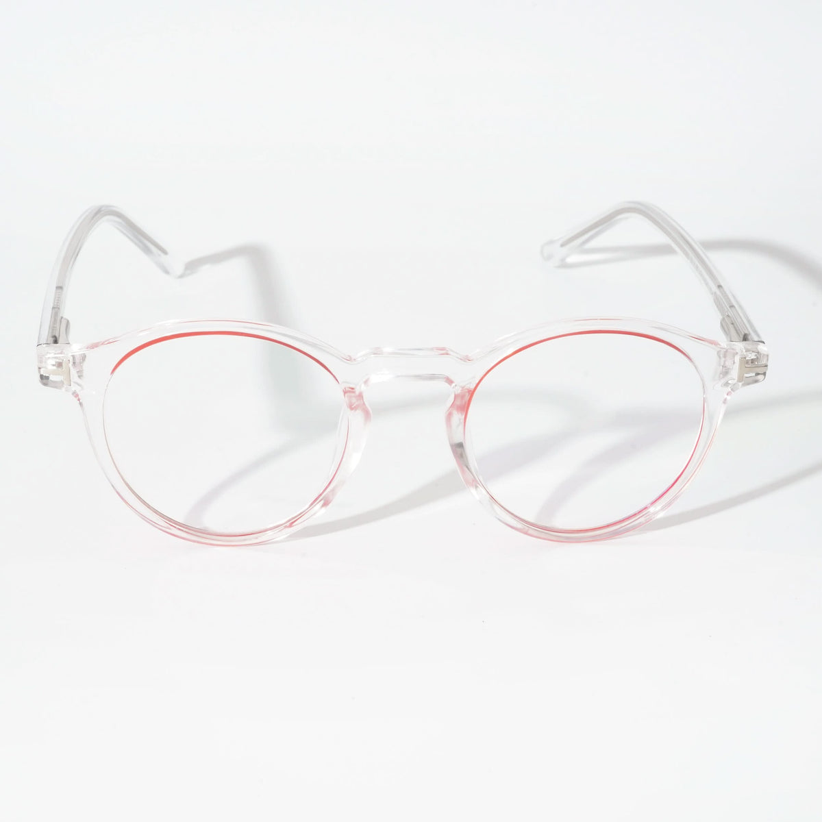 EyeJack Vortex Transparent Red Round Eyeglasses for Men & Women (SL008CL45-C7)