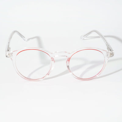 EyeJack Vortex Transparent Red Round Eyeglasses for Men & Women (SL008CL45-C7)