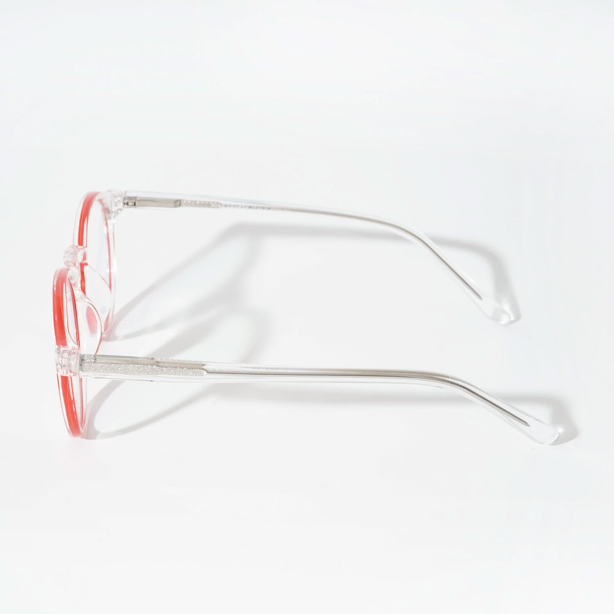 EyeJack Vortex Transparent Red Round Eyeglasses for Men & Women (SL008CL45-C7)