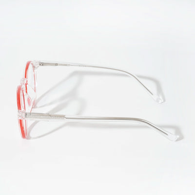 EyeJack Vortex Transparent Red Round Eyeglasses for Men & Women (SL008CL45-C7)