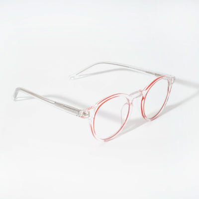 EyeJack Vortex Transparent Red Round Eyeglasses for Men & Women (SL008CL45-C7)