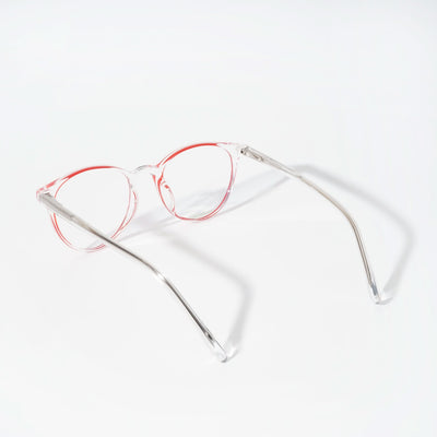 EyeJack Vortex Transparent Red Round Eyeglasses for Men & Women (SL008CL45-C7)