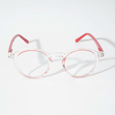 EyeJack Vortex Transparent Red Round Eyeglasses for Men & Women (SL008CL46-C8)