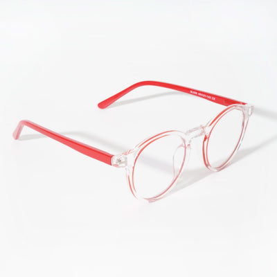 EyeJack Vortex Transparent Red Round Eyeglasses for Men & Women (SL008CL46-C8)