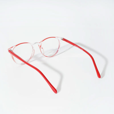 EyeJack Vortex Transparent Red Round Eyeglasses for Men & Women (SL008CL46-C8)