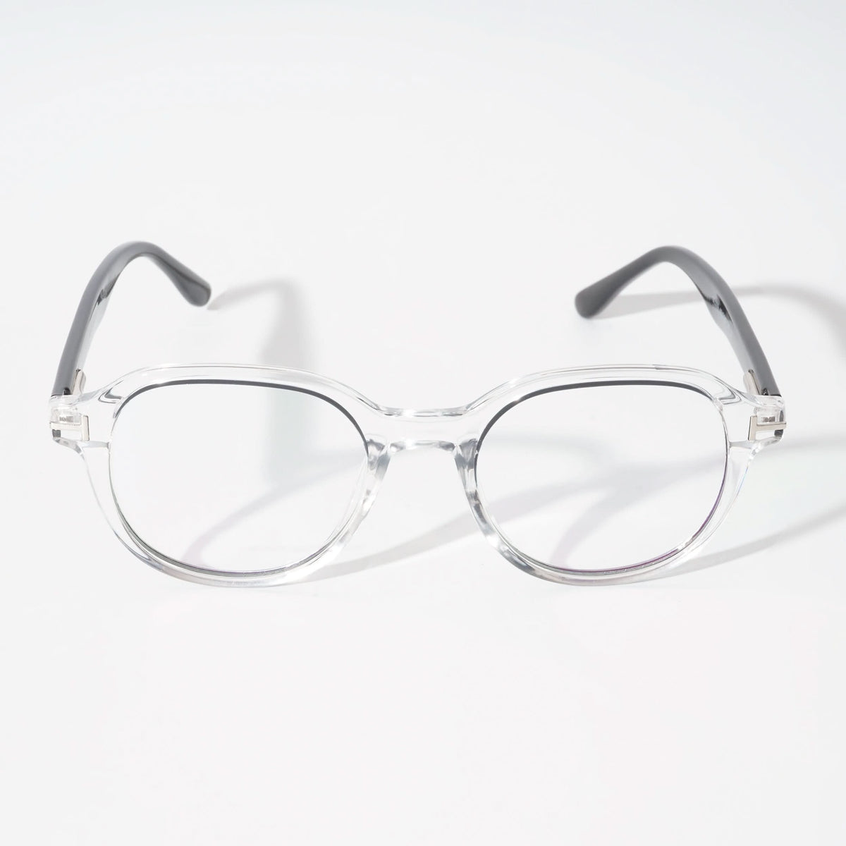 EyeJack Vortex Transparent Black Round Eyeglasses for Men & Women (SL009CL47-C1)