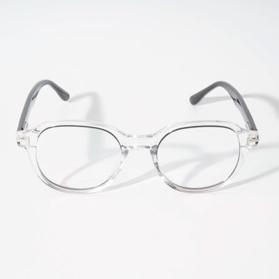 EyeJack Vortex Transparent Black Round Eyeglasses for Men & Women (SL009CL47-C1)