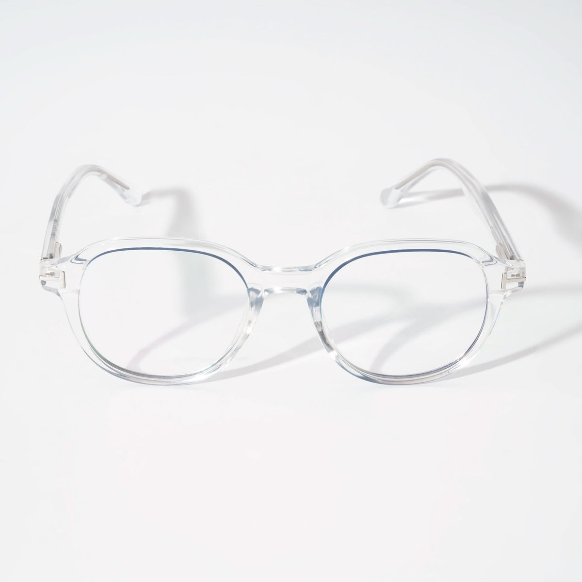 EyeJack Vortex Transparent Blue Round Eyeglasses for Men & Women (SL009CL50-C4)