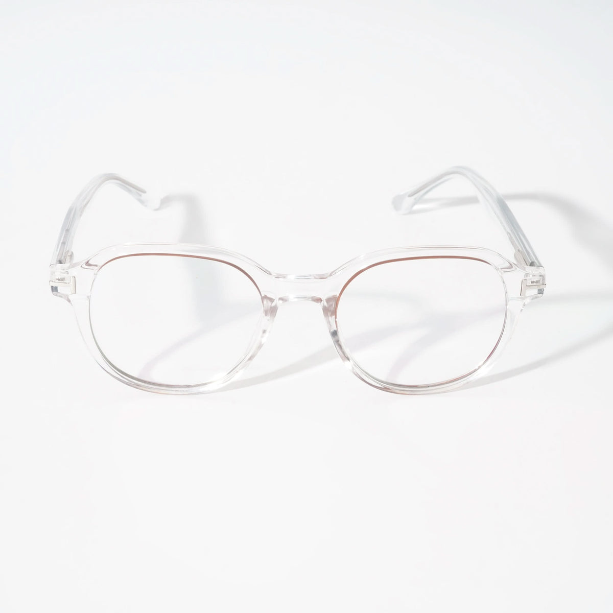 EyeJack Vortex Transparent Brown Round Eyeglasses for Men & Women (SL009CL51-C5)