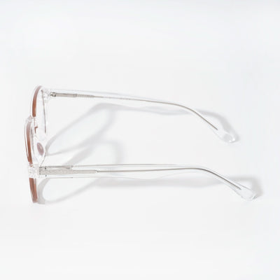 EyeJack Vortex Transparent Brown Round Eyeglasses for Men & Women (SL009CL51-C5)