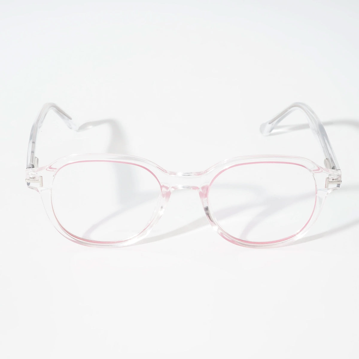 EyeJack Vortex Transparent Pink Round Eyeglasses for Men & Women (SL009CL52-C6)