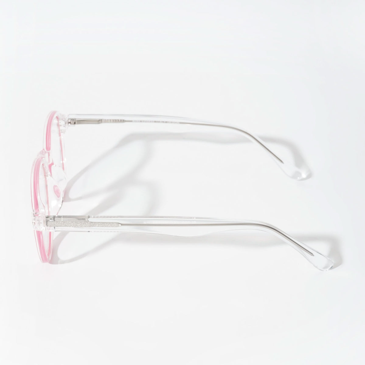 EyeJack Vortex Transparent Pink Round Eyeglasses for Men & Women (SL009CL52-C6)