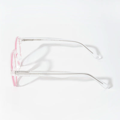 EyeJack Vortex Transparent Pink Round Eyeglasses for Men & Women (SL009CL52-C6)