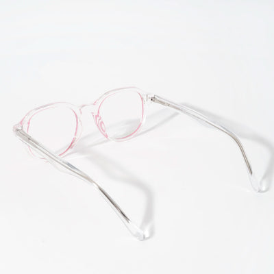 EyeJack Vortex Transparent Pink Round Eyeglasses for Men & Women (SL009CL52-C6)