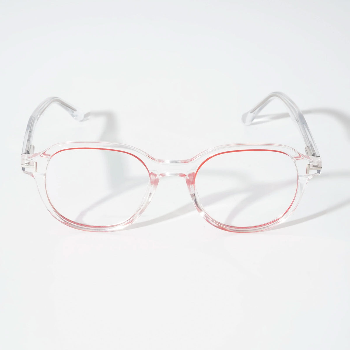 EyeJack Vortex Transparent Red Round Eyeglasses for Men & Women (SL009CL53-C7)