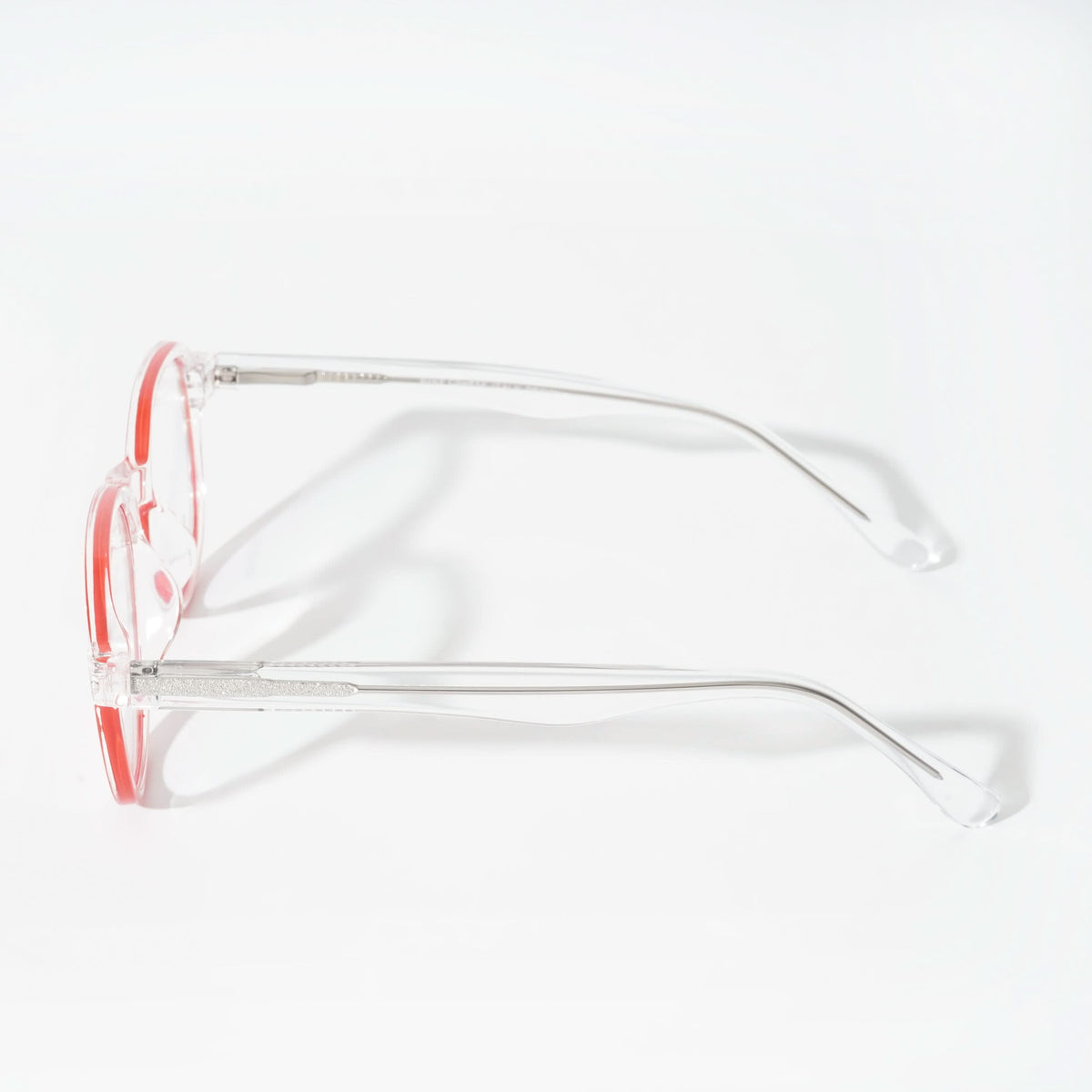 EyeJack Vortex Transparent Red Round Eyeglasses for Men & Women (SL009CL53-C7)