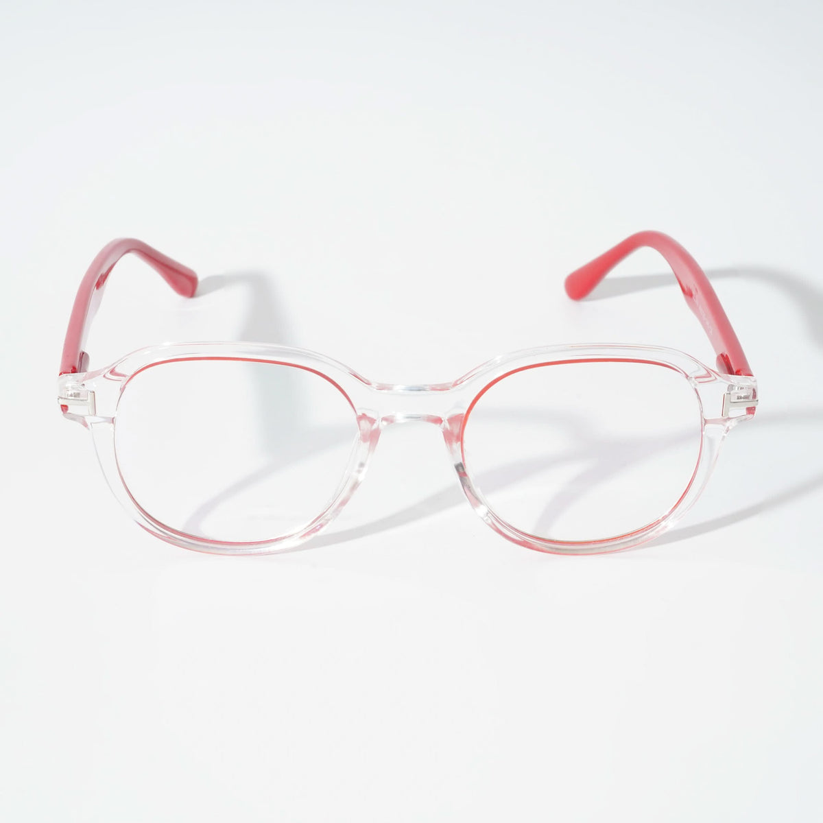 EyeJack Vortex Transparent Red Round Eyeglasses for Men & Women (SL009CL54-C8)