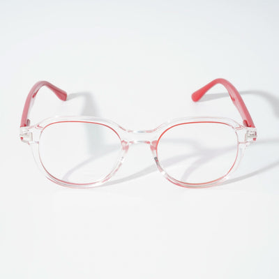 EyeJack Vortex Transparent Red Round Eyeglasses for Men & Women (SL009CL54-C8)