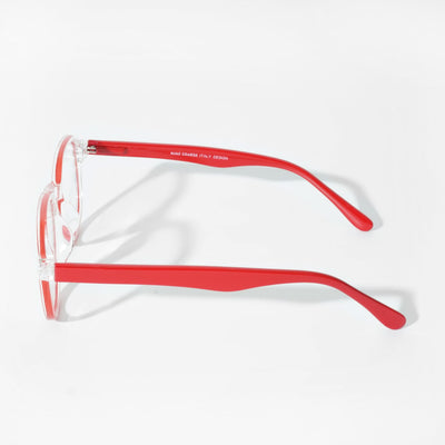 EyeJack Vortex Transparent Red Round Eyeglasses for Men & Women (SL009CL54-C8)