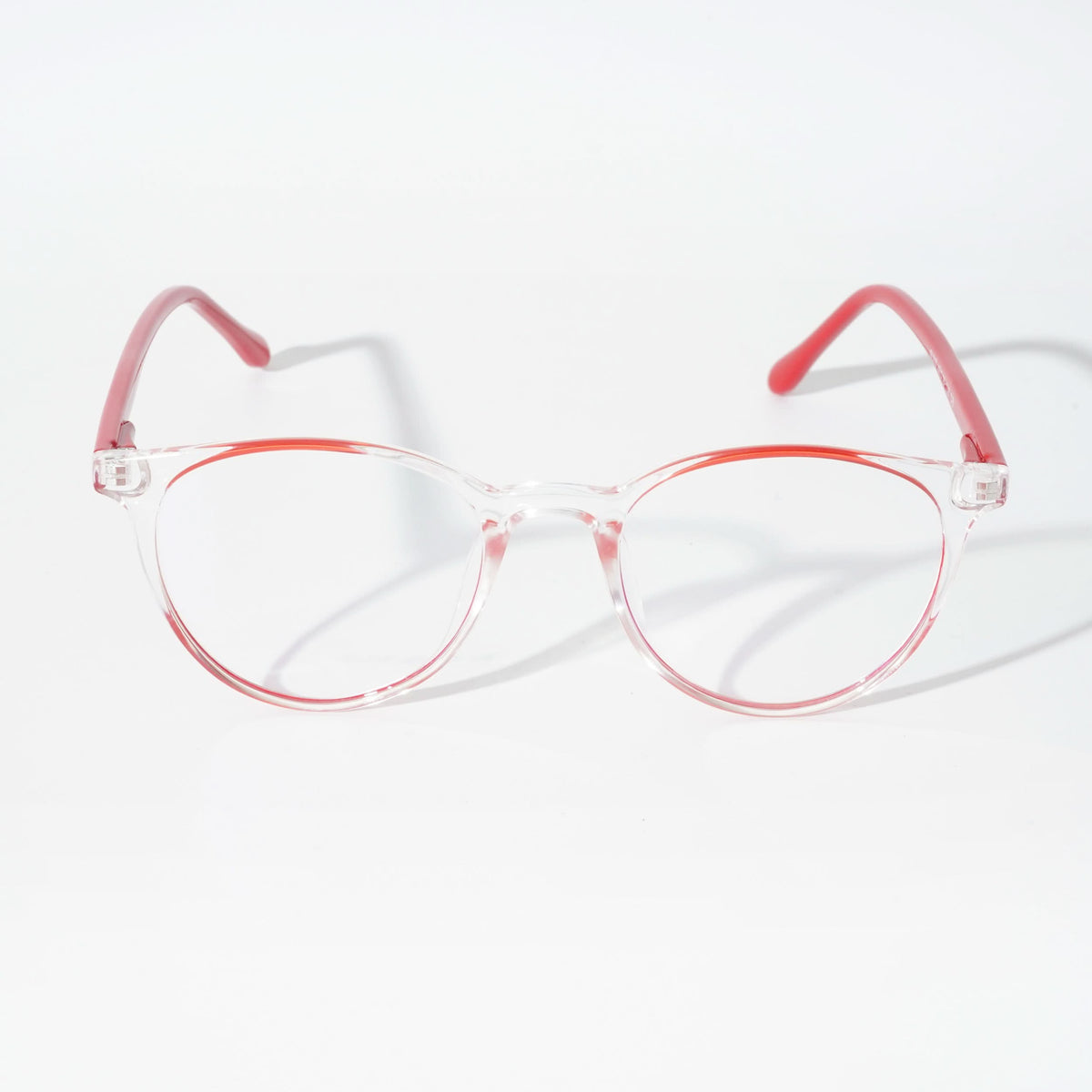 EyeJack Vortex Transparent Red Cateye Eyeglasses for Men & Women (SL010CL62-C8)