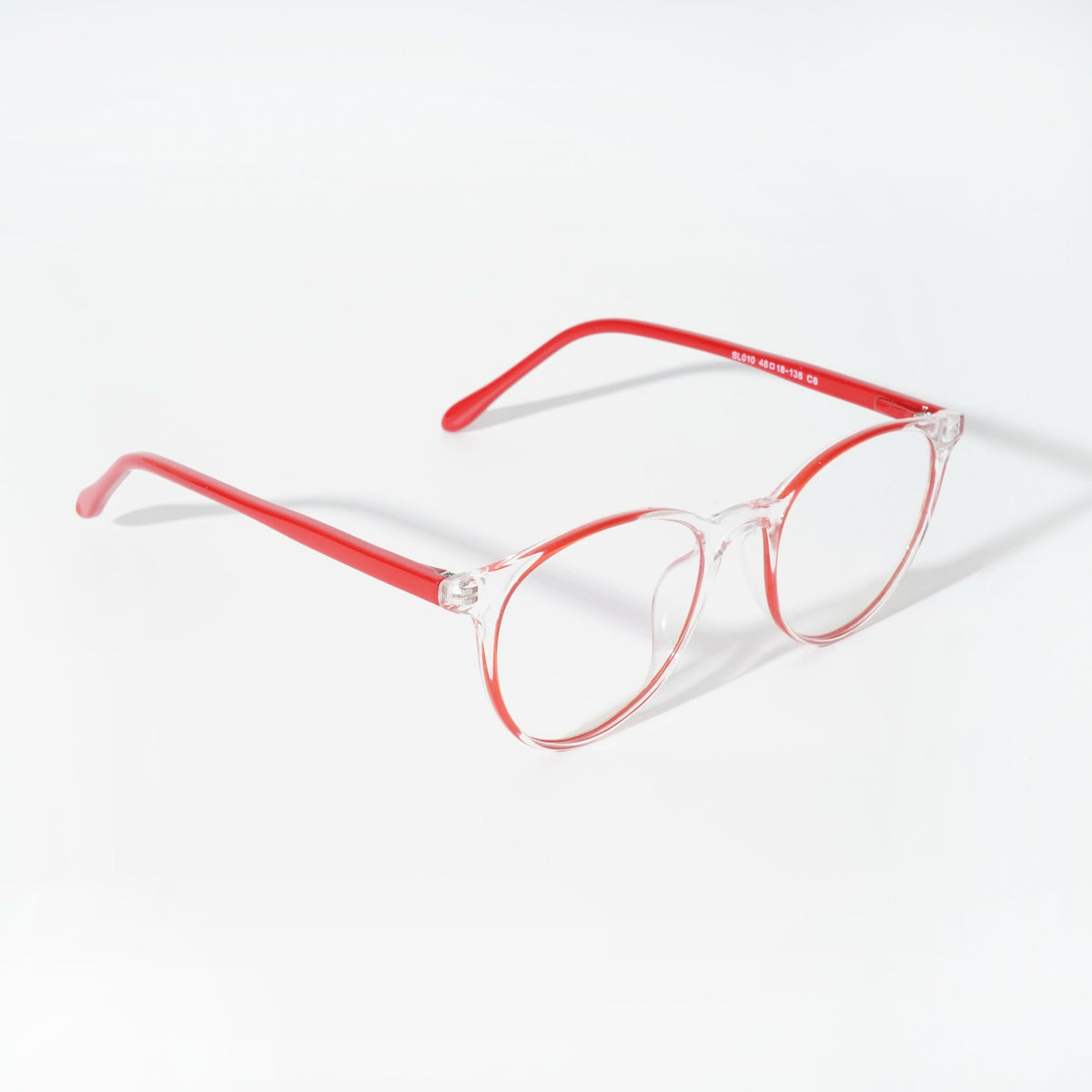 EyeJack Vortex Transparent Red Cateye Eyeglasses for Men & Women (SL010CL62-C8)