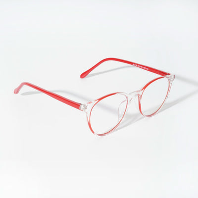 EyeJack Vortex Transparent Red Cateye Eyeglasses for Men & Women (SL010CL62-C8)