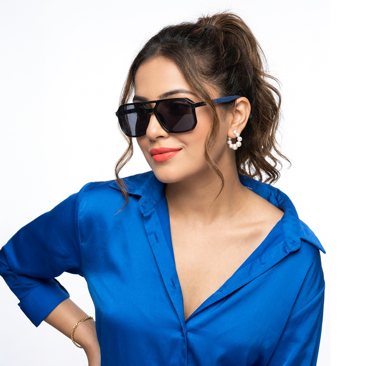 Eyejack Black Wayfarer Polarized Sunglasses for Men & Women (SR012PCL1110)