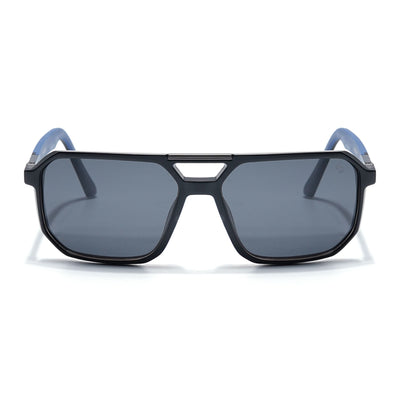 Eyejack Black Wayfarer Polarized Sunglasses for Men & Women (SR012PCL1110)
