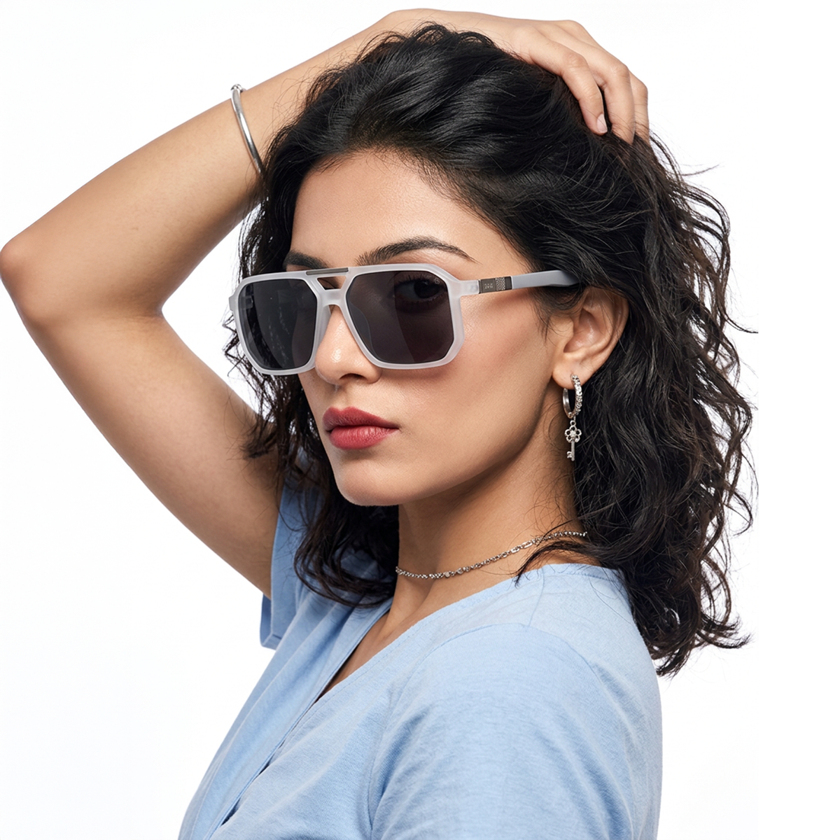 Eyejack Transparent Wayfarer Polarized Sunglasses for Men & Women (SR012PCL1114)