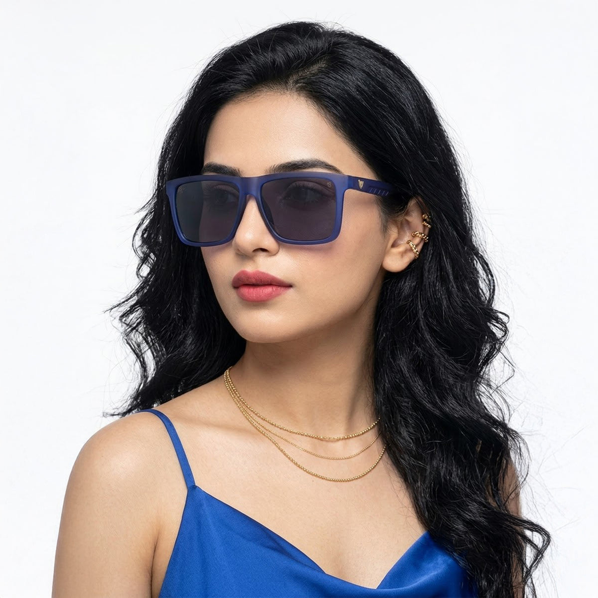Eyejack Blue Wayfarer Sunglasses for Men & Women (TB34CL1069)