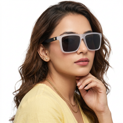 Eyejack Grey Wayfarer Sunglasses for Men & Women (TB34CL1070)