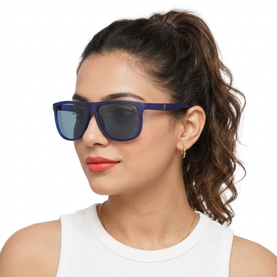 Eyejack Blue Wayfarer Sunglasses for Men & Women (TB36CL1072)