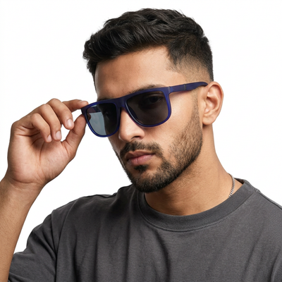 Eyejack Blue Wayfarer Sunglasses for Men & Women (TB36CL1072)