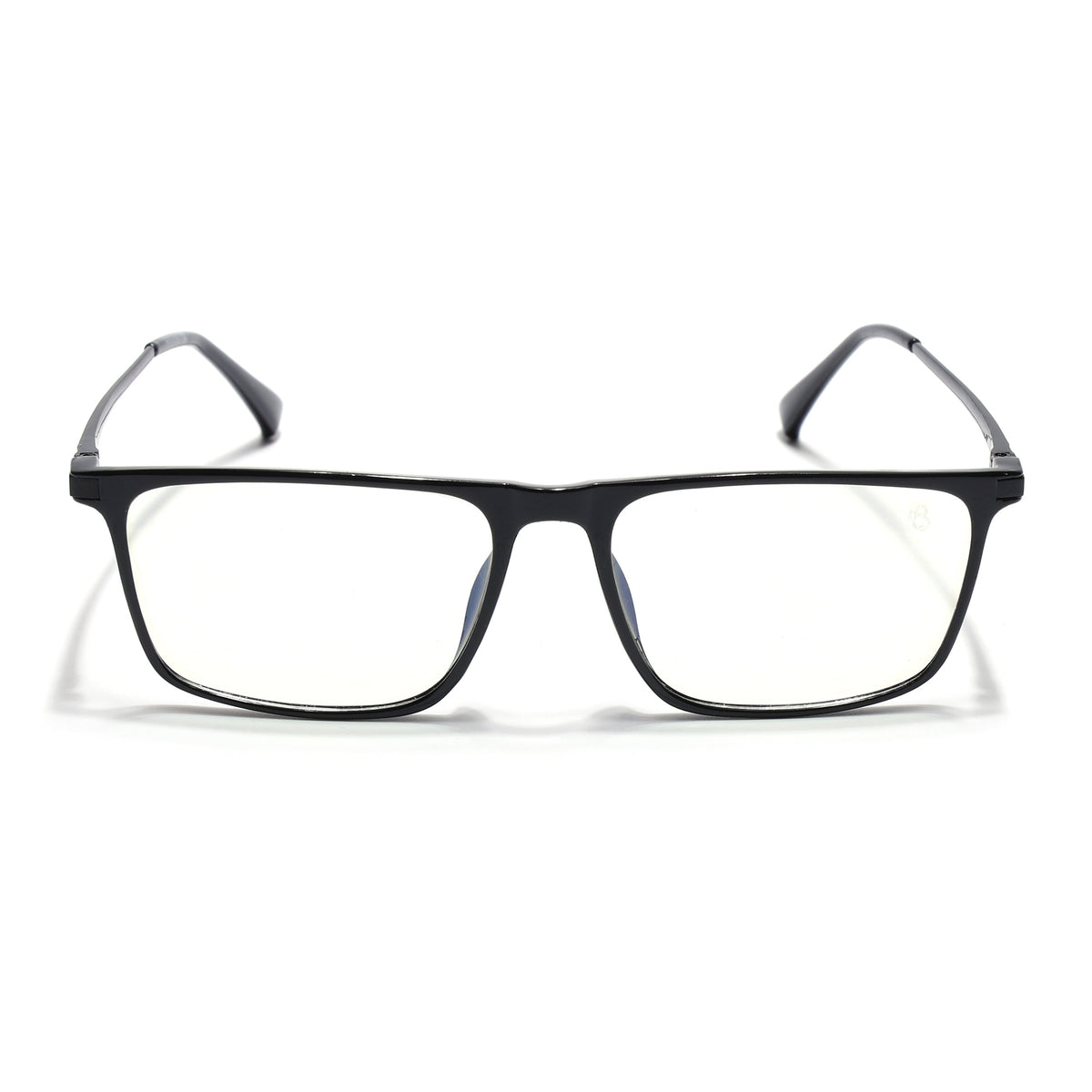 Eyejack Domino Shine Black Rectangle Eyeglasses for Men & Women (TR1001FCL1616-C1)
