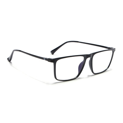 Eyejack Domino Shine Black Rectangle Eyeglasses for Men & Women (TR1001FCL1616-C1)